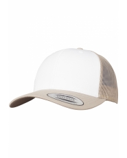 Retro Trucker Yupoong Cap - Khaki / White / Khaki