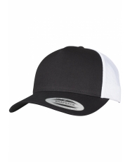 5-Panel Retro Trucker Yupoong 2-Tone Cap - Black / White