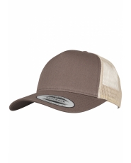 5-Panel Retro Trucker Yupoong 2-Tone Cap - Brown / Khaki