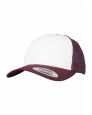 Retro Trucker Yupoong Cap - Maroon / White / Maroon