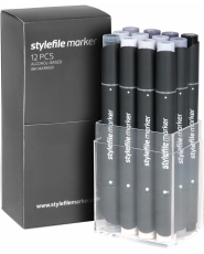 Stylefile Marker - 12er Set - Cool Grey