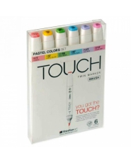Touch Twin BRUSH Marker - 6er Set Pastel Colors