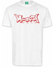Montana Logo - White / Red - T-Shirt