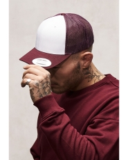 Retro Trucker Yupoong Cap - Maroon / White / Maroon